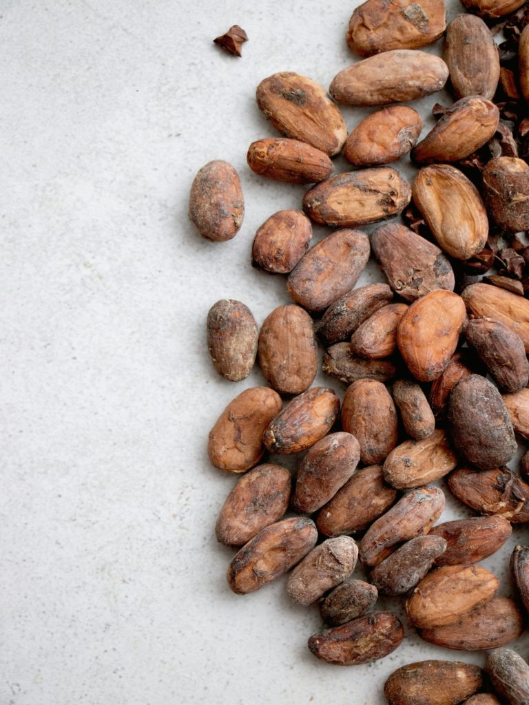 Cacao beans fermented and dried ready for processing